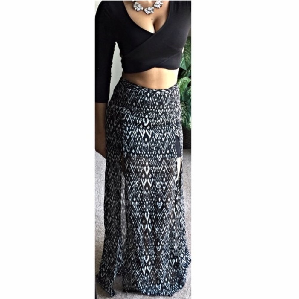 H&M Tribal Print Maxi Skirt